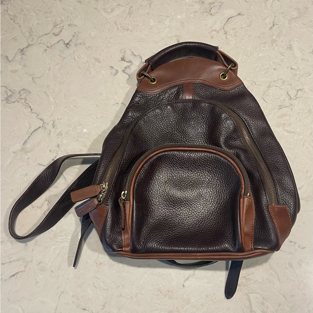$188 Sundance Catalog Park City Brown Leather Backpack - a rare find!